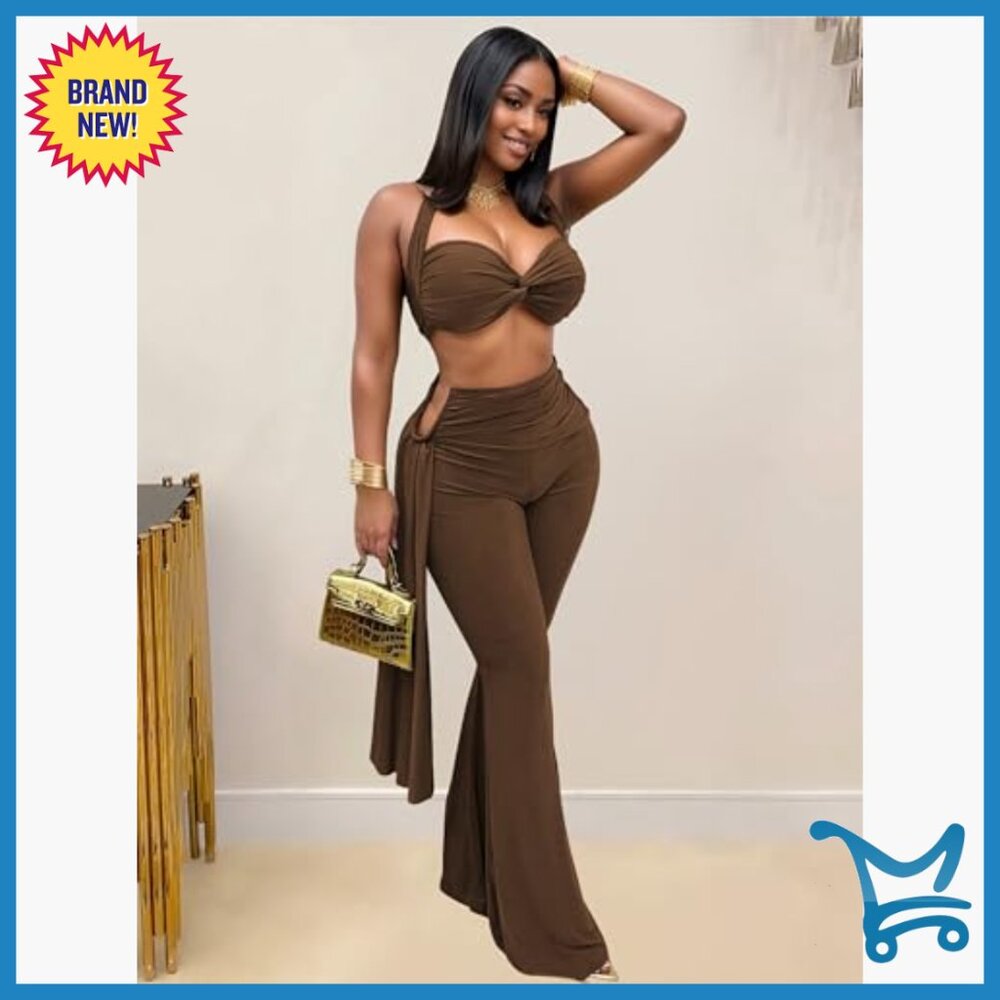 Large Polyester Blend Two Piece Set with Backless… - image 2